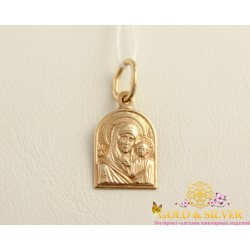 Золотой кулон. Подвеска икона Казанская Божья Матерь 100522
